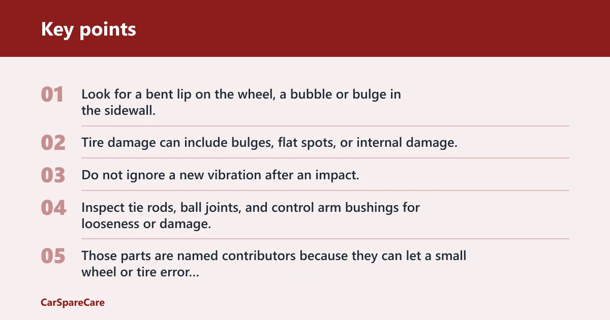 Key points: What should you inspect first after hitting a pothole?