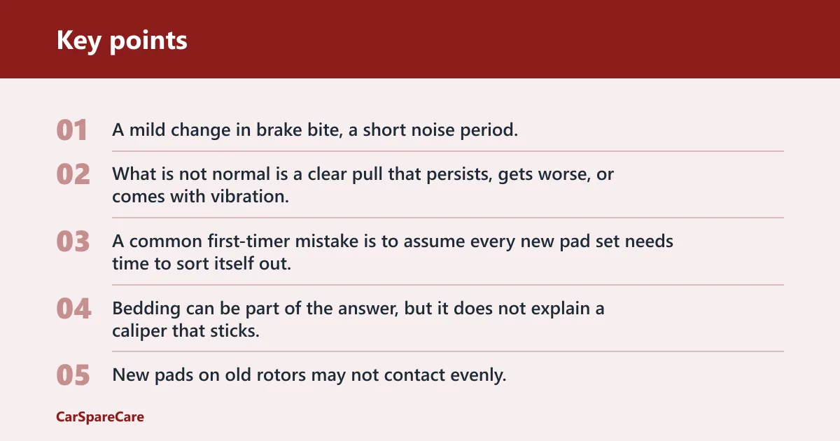 Key points: Can new pads and rotors cause a pull while bedding in?