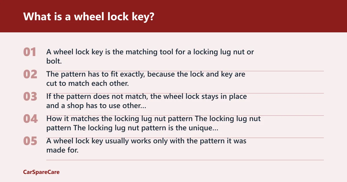Steps: What is a wheel lock key?