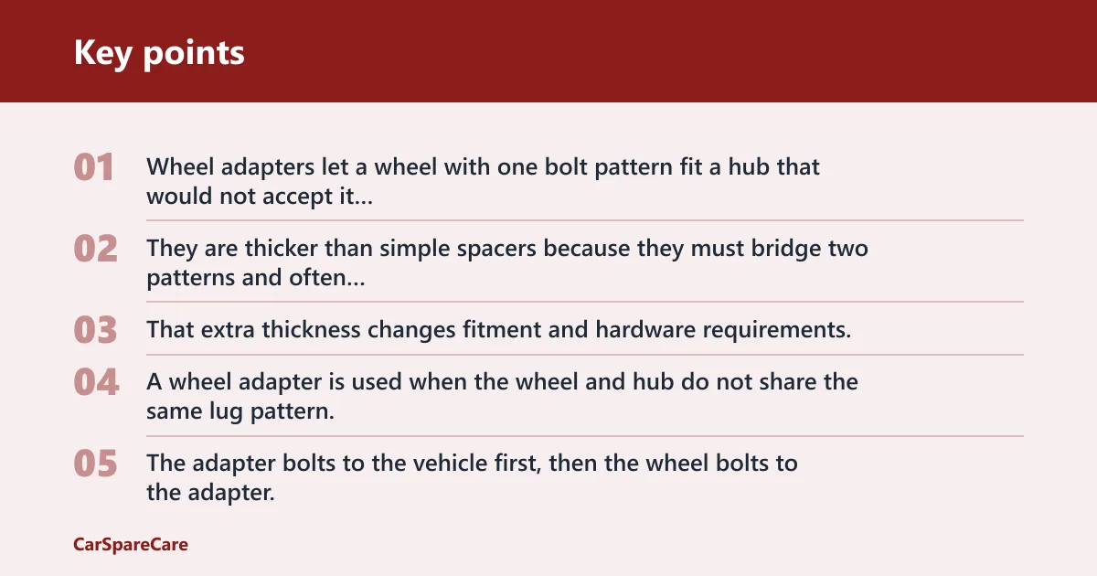Key points: What wheel adapters do