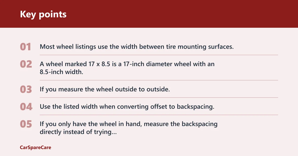 Key points: Offset to backspacing chart