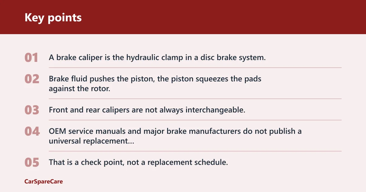 Key points: What does a brake caliper do?