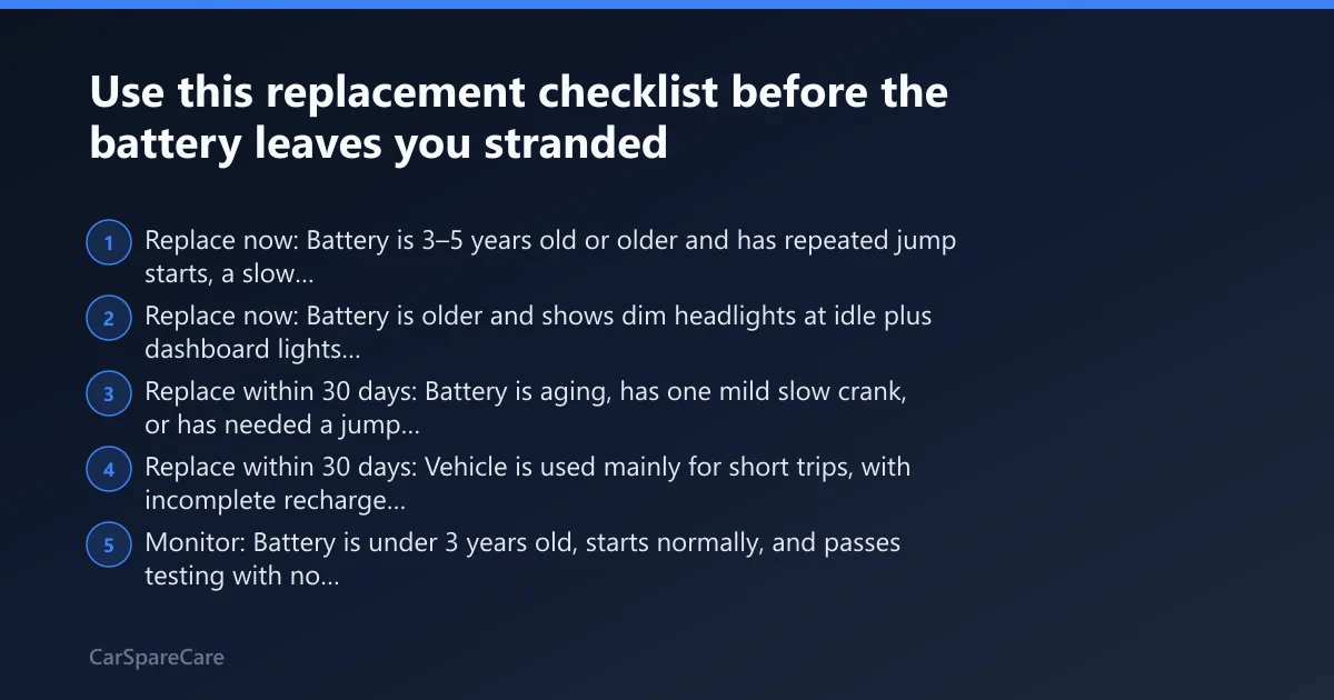 Steps: Use this replacement checklist before the battery leaves you stranded