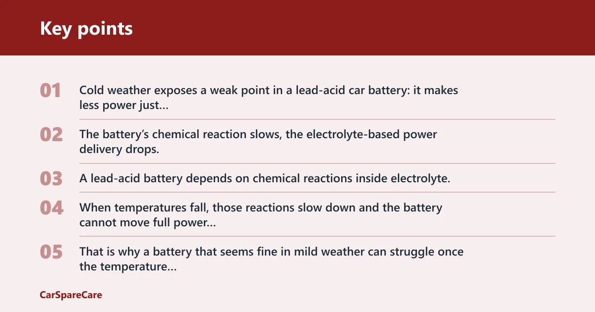 Key points: Why does a car battery die in cold weather?