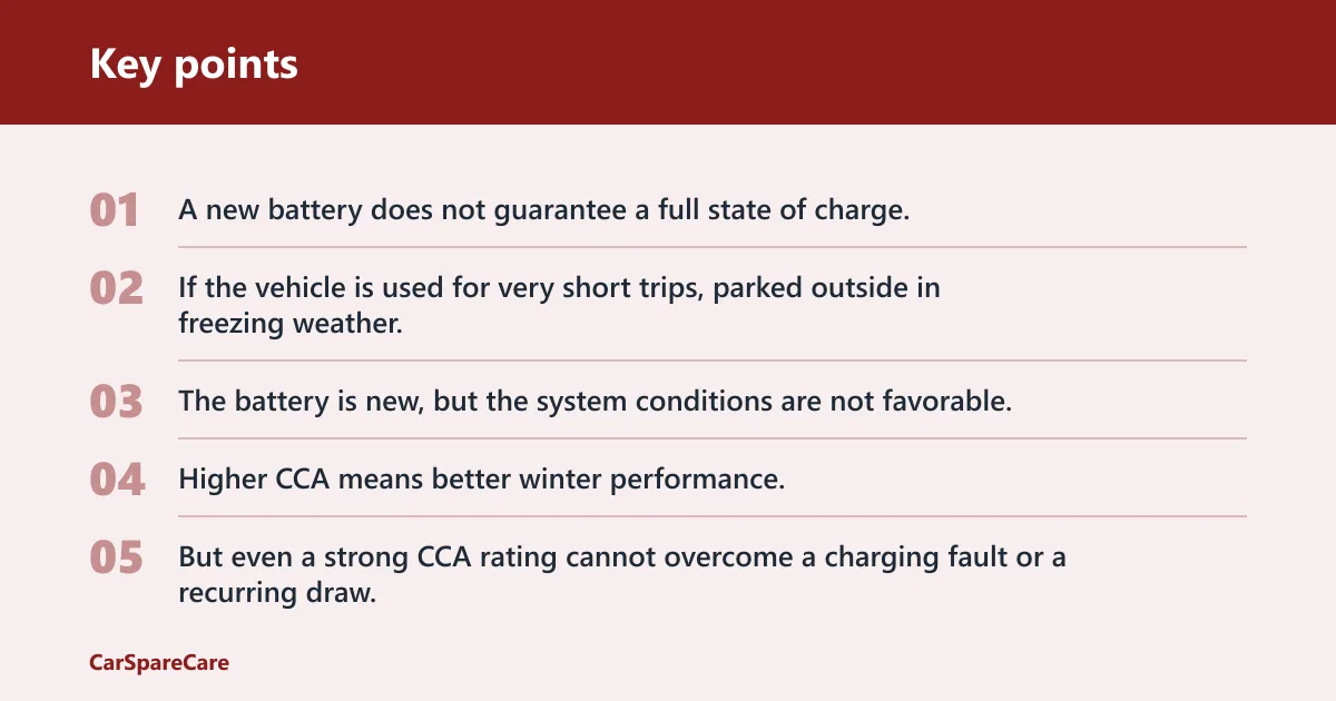 Key points: Can a new car battery die in winter?
