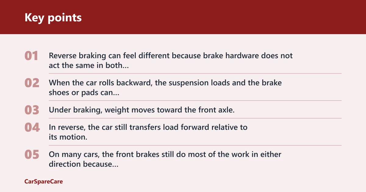 Key points: Why reverse braking can feel different