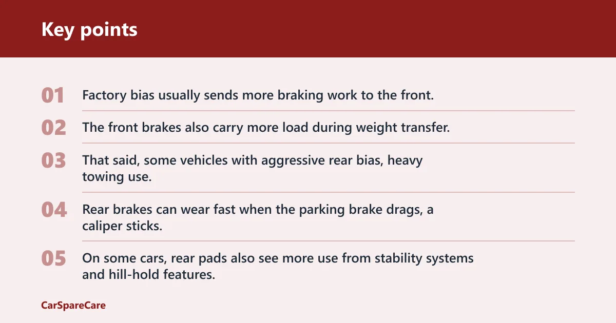 Key points: Do front or rear brakes wear faster?
