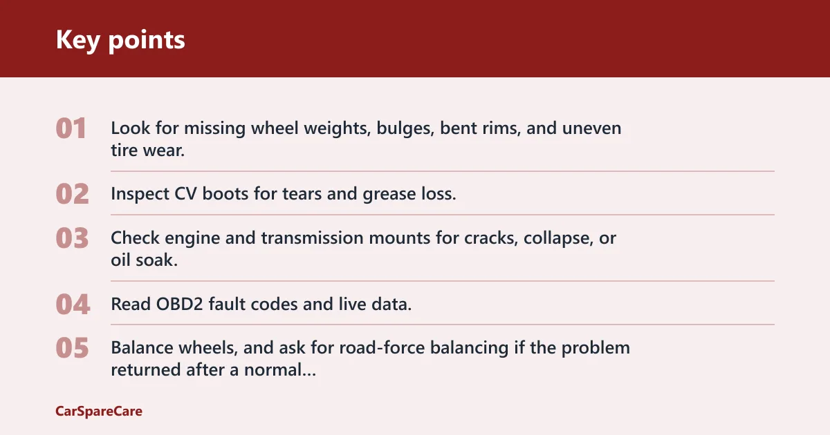 Key points: Vibration diagnosis matrix