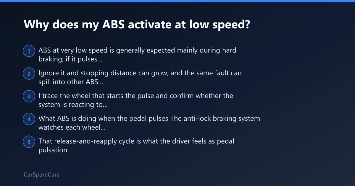 Steps: Why does my ABS activate at low speed?