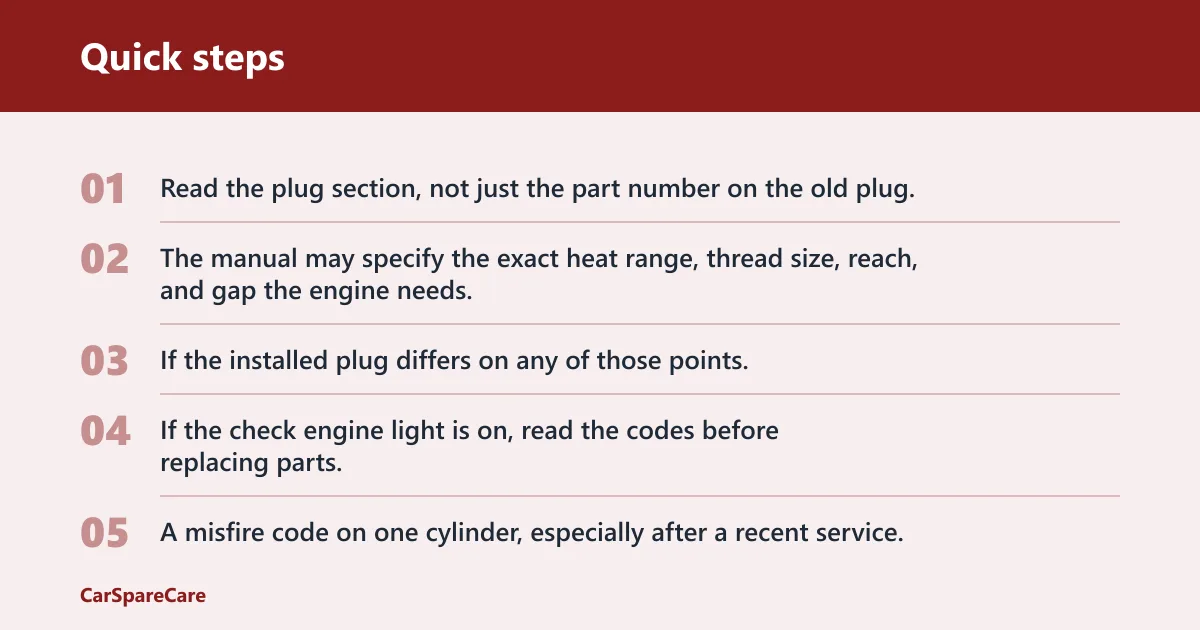 Quick steps: What should you check before replacing plugs?